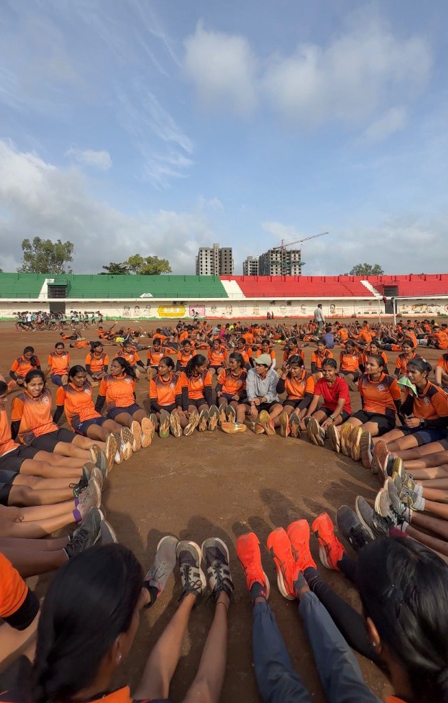 Students participating in ground physical training Phoenix Academy Satara