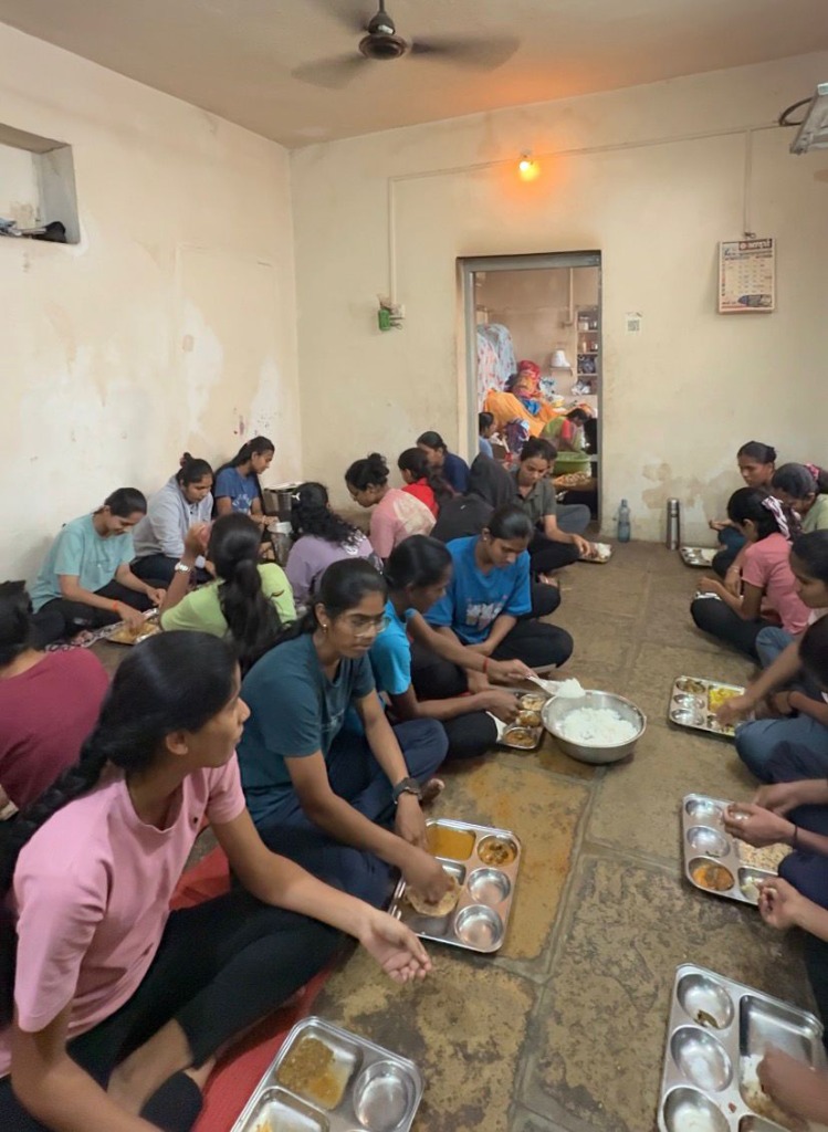 Students having meals in the mess Phoenix Academy Satara